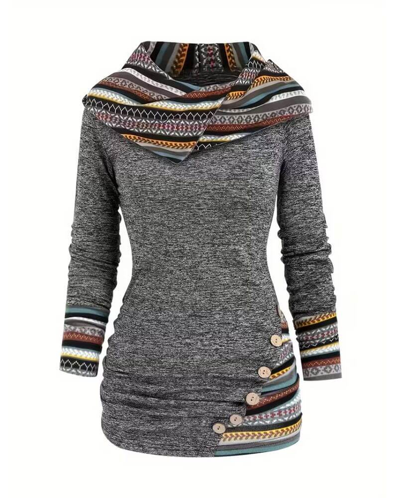 Alma™ – Retro Mikina s Kapucňou a Dlhým Rukávom