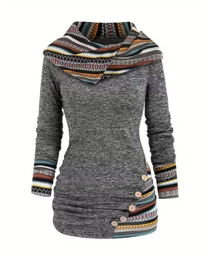 Alma™ – Retro Mikina s Kapucňou a Dlhým Rukávom