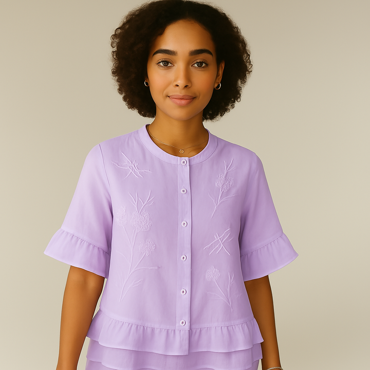 Marie - Kvetinová blúzka s gombíkmi