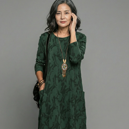 Cassie | Ležérne Zimné Šaty s Okrúhlym Výstrihom