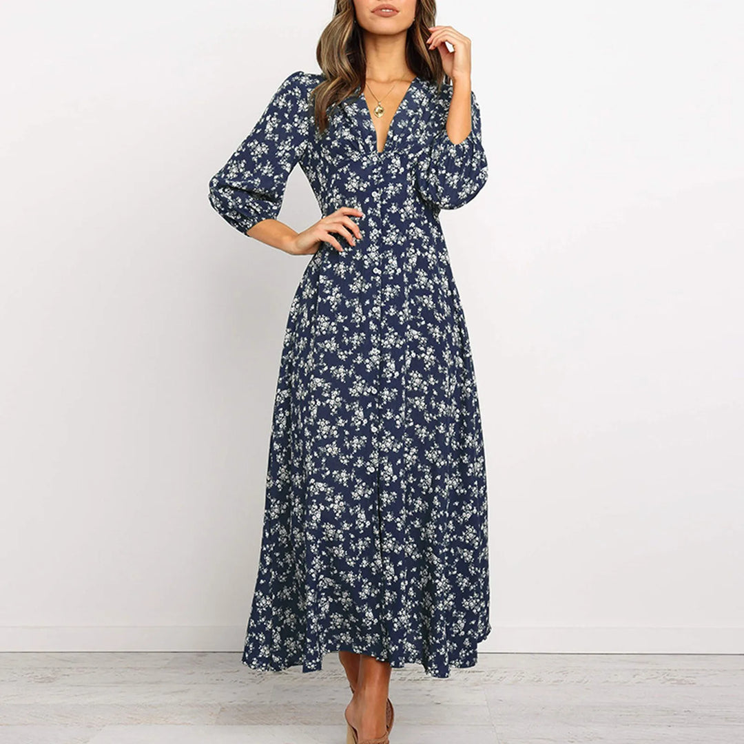 Jane - V-neck Floral Dress