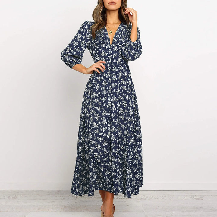 Jane - V-neck Floral Dress