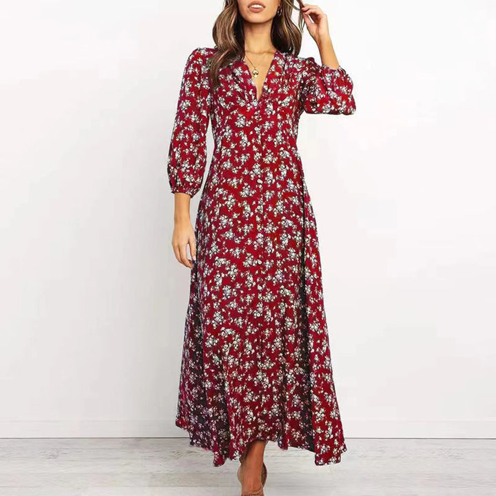 Jane - V-neck Floral Dress