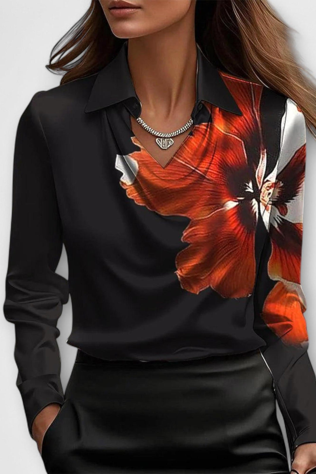 Sofia – Saténová blúzka s lesklým povrchom