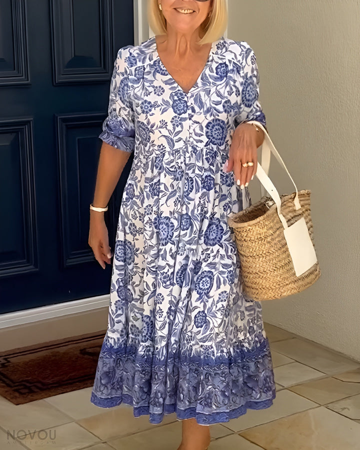 ARIA™ - Elegantné kvetinové šaty s výstrihom do V