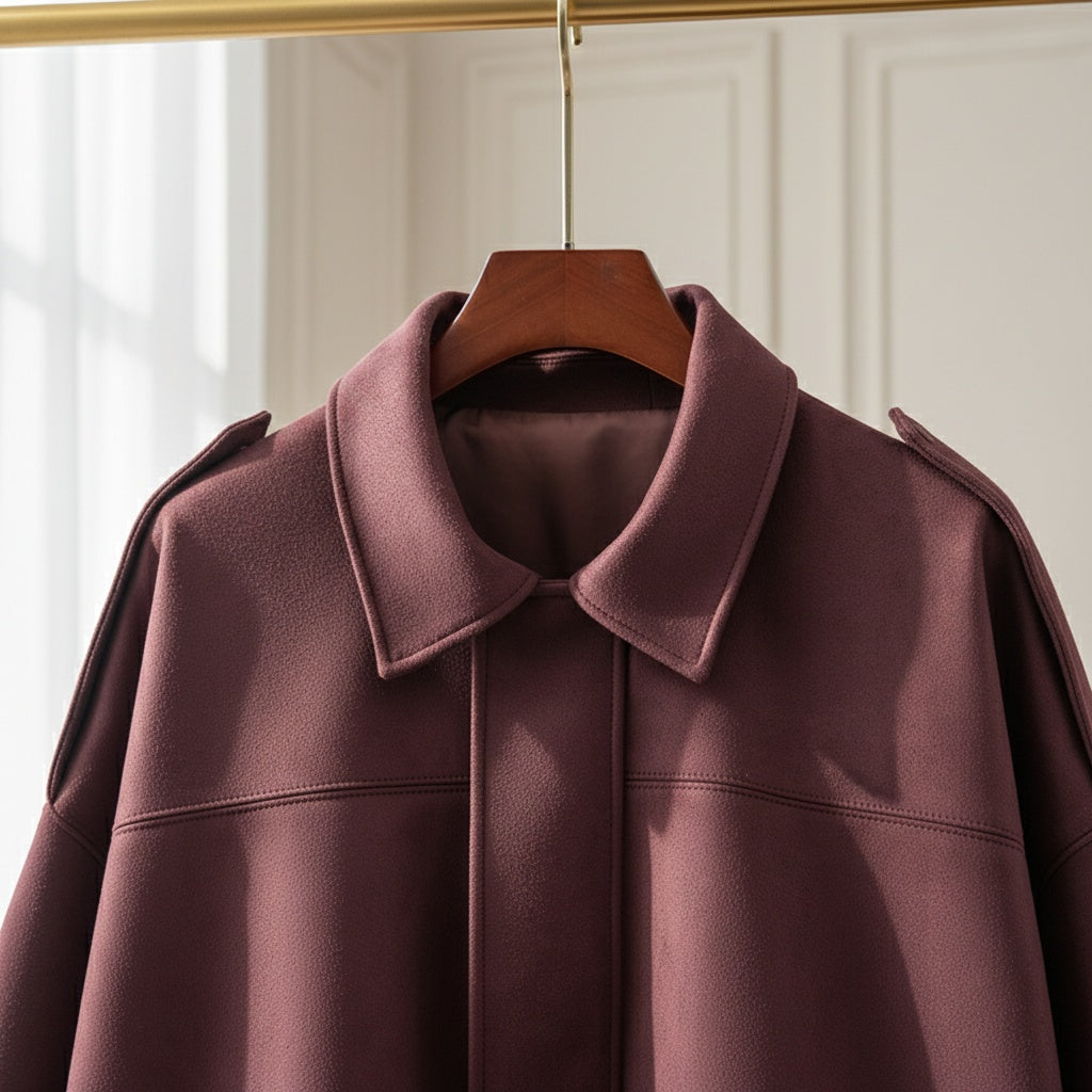 Koralový - Štýlový ležérny kabát