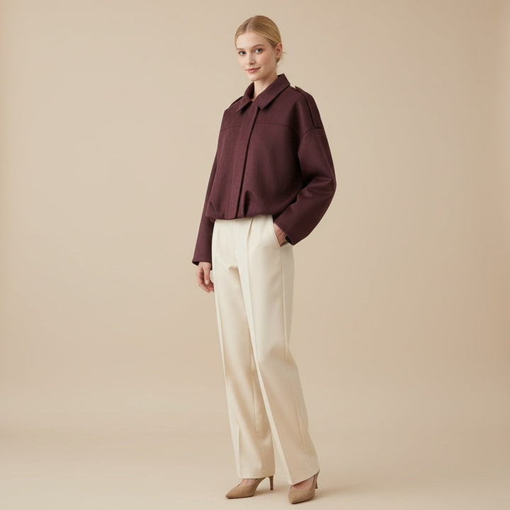 Koralový - Štýlový ležérny kabát