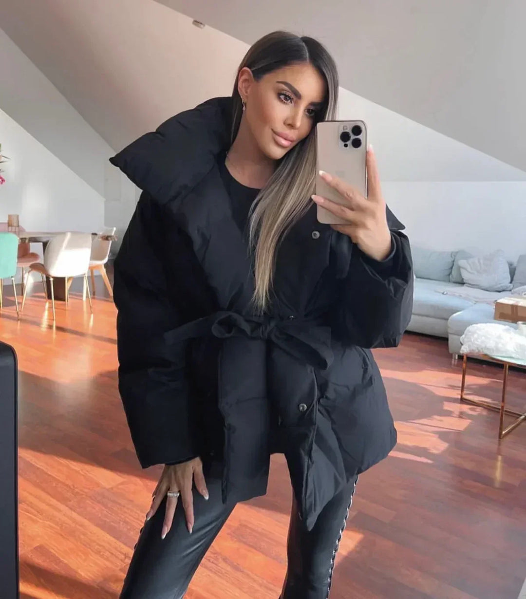 Ella - Prešívaný kabát s vysokým golierom